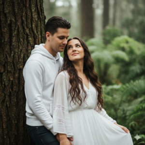 Romantic Moment in Rain Prompt
