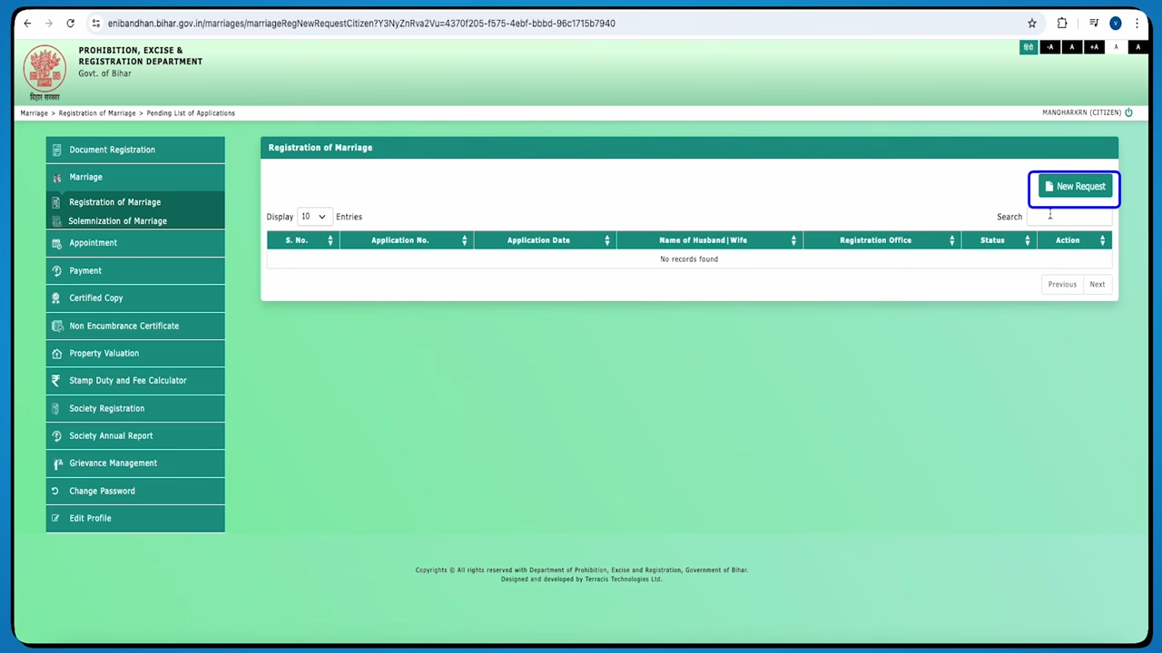 Bihar Marriage Certificate Online Apply 2025