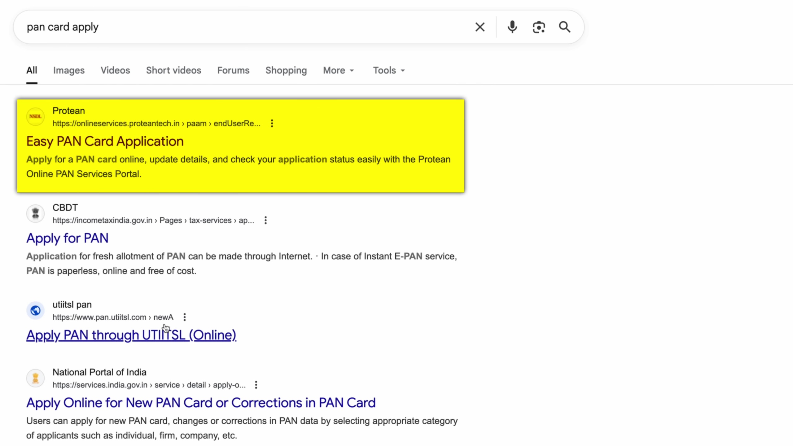 New Pan Card Apply Online