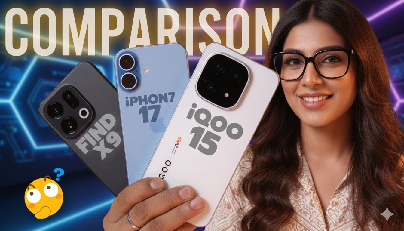 Oppo Find X9 vs iQOO 15 vs iPhone 17