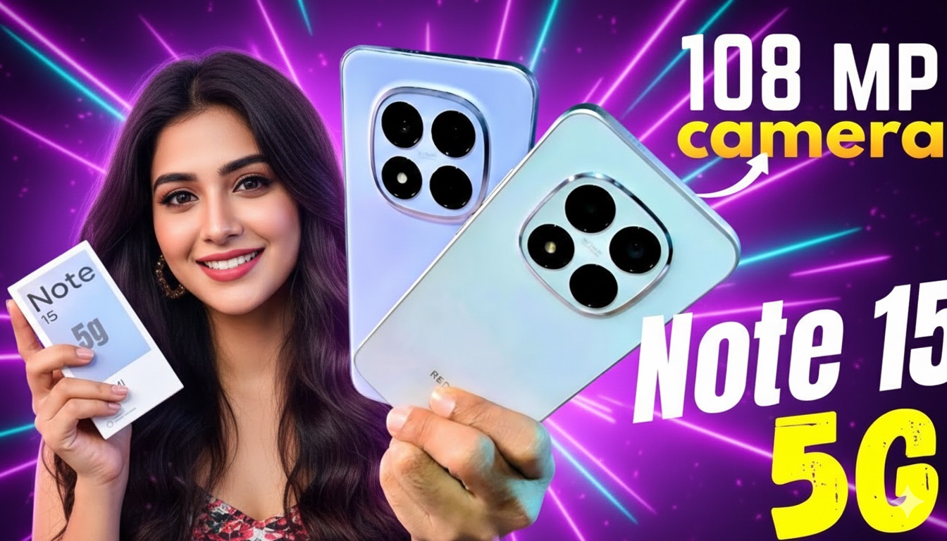 जनवरी 2026 में तहलका! लॉन्च हो रहा है 108MP कैमरा और 3D कर्व्ड डिस्प्ले वाला Redmi Note 15 5G।